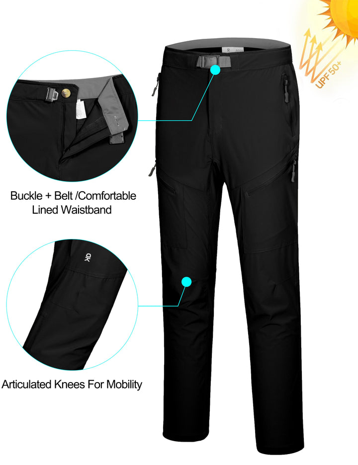 Men's Lightweight Hiking Pants, UPF 50 Quick Dry Outdoor Pants for Travel MP-US-DK