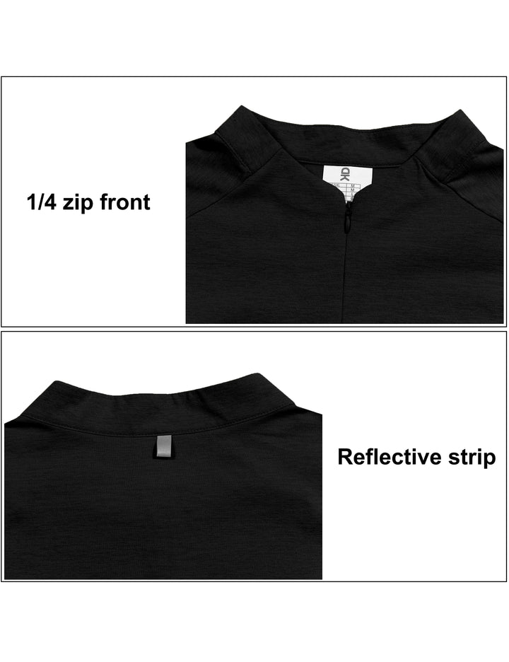 Men's UPF 50+ Quarter Zip Pullover Long Sleeve Athletic Shirts MP-US-DK