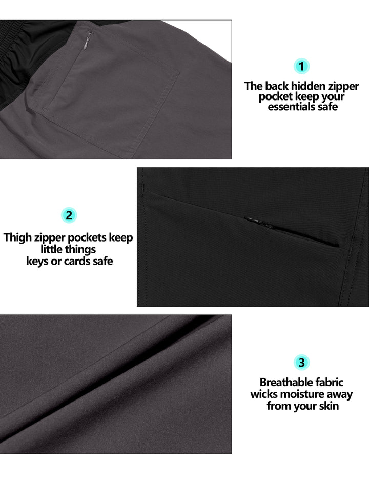 Women's Quick Dry Capri 3/4 Hiking Water-Resistant Pants Golf Casual MP-US-DK