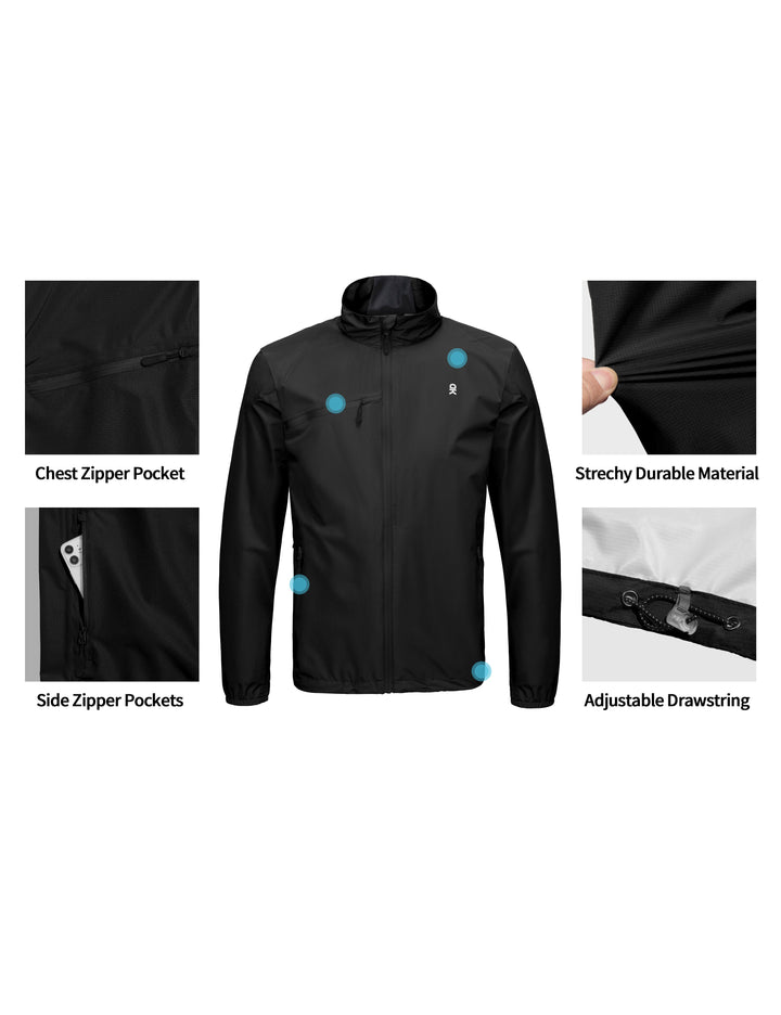 Men's Lightweight Jacket Windproof Waterproof Outdoor Running Coat MP-US-DK