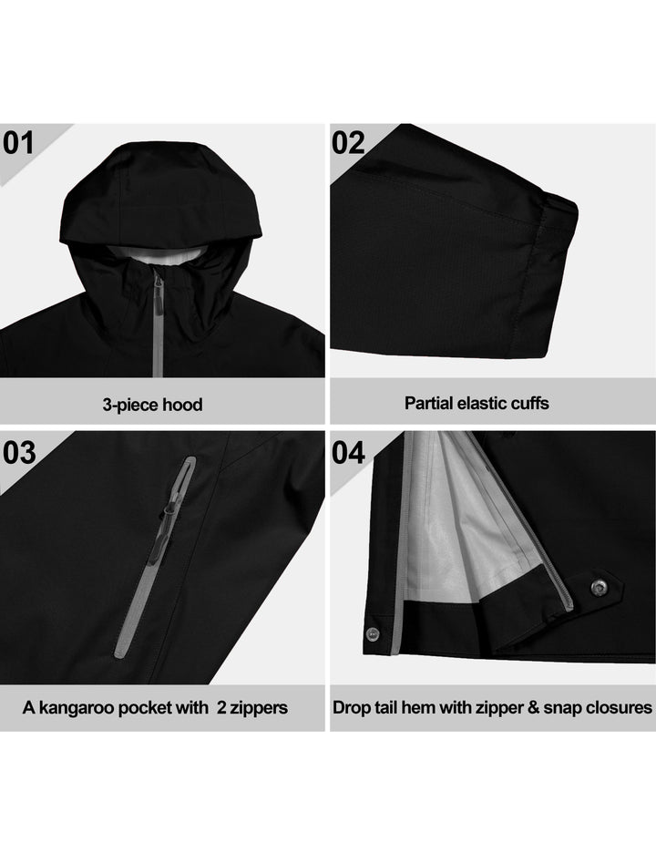 Women's Waterproof Rain Jacket High-Performance Anorak Windbreaker for Hiking YZF US-DK