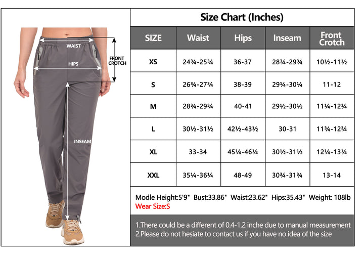 Women's UPF 50+ Stretch PantsTrekking Zipper Pockets Mineral MP-US-DK