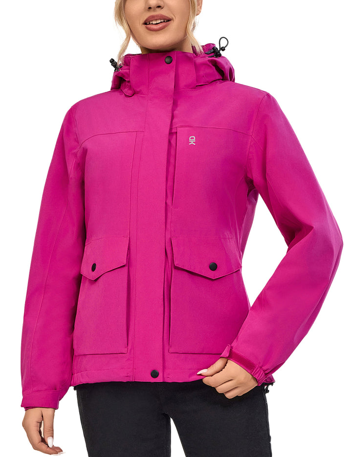 Women's Windbreaker Jacket Lightweight Outdoor Jacket with Hood Waterproof MP-US-DK