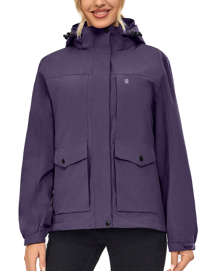 Women's Windbreaker Jacket Lightweight Outdoor Jacket with Hood Waterproof MP-US-DK