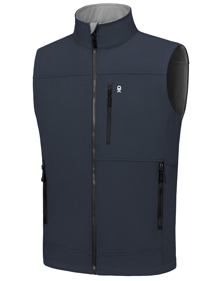 Men's Lightweight Softshell Fleece Lined Warm Vest ,Sleeveless Outerwear Jacket MP US-DK