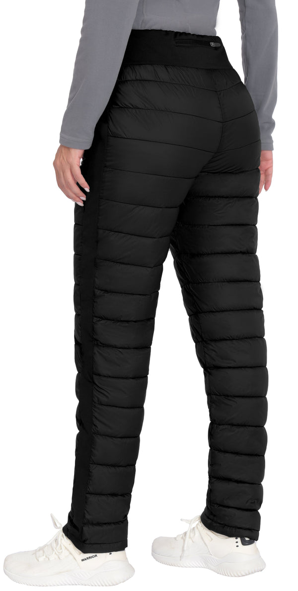 Down Pants for Women Lightweight Puffy Sweat Pants Quilted Snow Ski Trousers MP-US-DK
