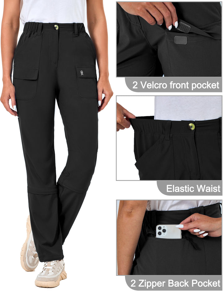 Women's-Hiking-Pants Convertible Zip Off Quick Dry Pants MP-US-DK