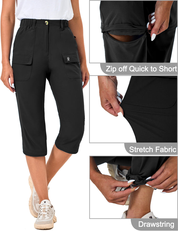 Women's-Hiking-Pants Convertible Zip Off Quick Dry Pants MP-US-DK