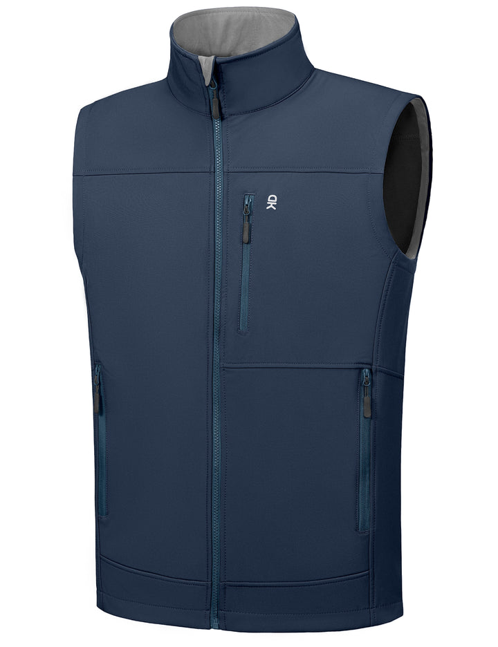 Men's Lightweight Softshell Fleece Lined Warm Vest ,Sleeveless Outerwear Jacket MP US-DK
