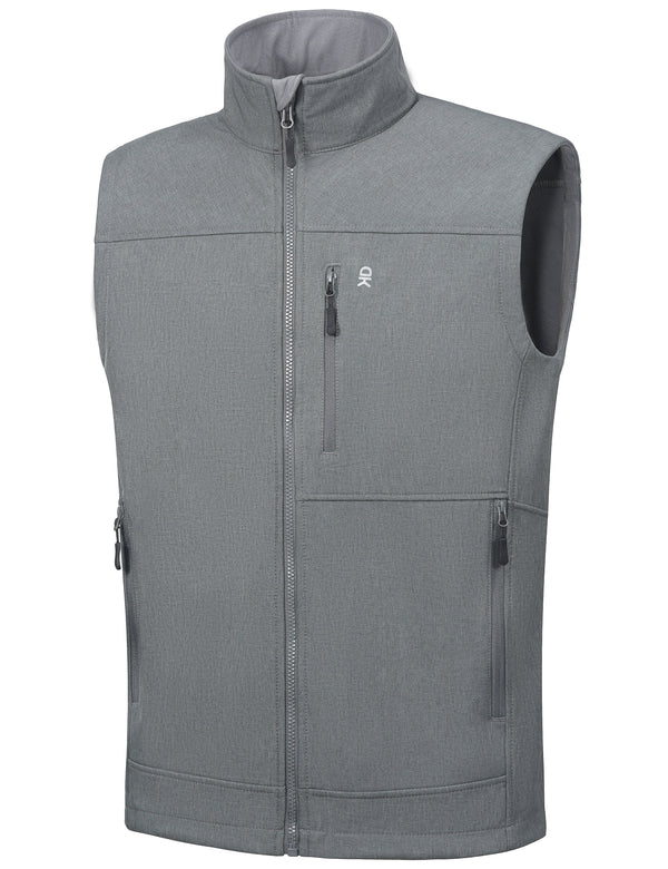 Men's Lightweight Softshell Fleece Lined Warm Vest ,Sleeveless Outerwear Jacket MP US-DK