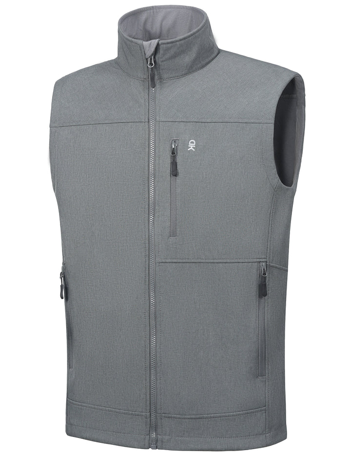 Men's Lightweight Softshell Fleece Lined Warm Vest ,Sleeveless Outerwear Jacket MP US-DK