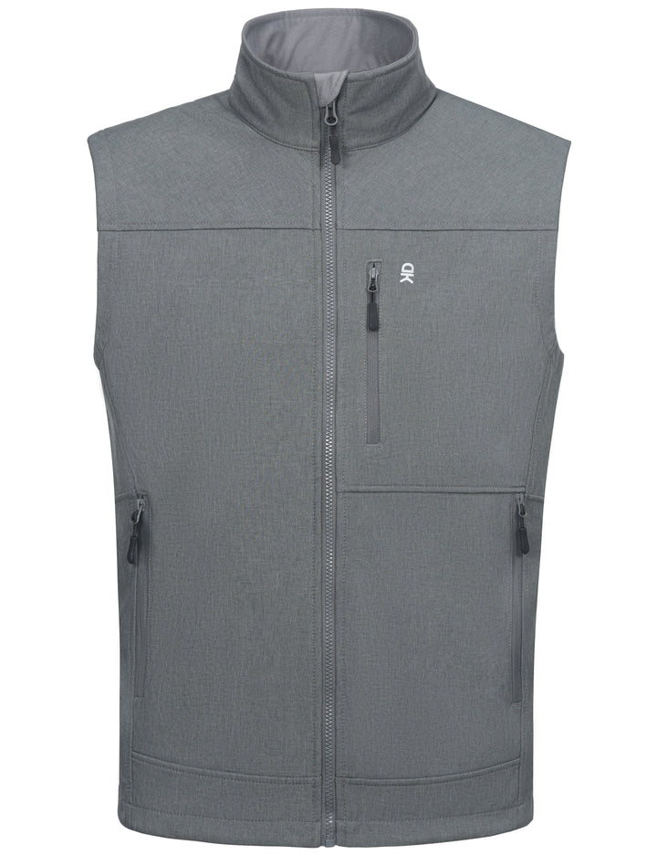 Men's Lightweight Softshell Fleece Lined Warm Vest ,Sleeveless Outerwear Jacket MP US-DK