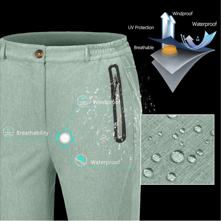 Women's Casual Fleece Lined Softshell Insulated Snow Ski Pants MP US-DK