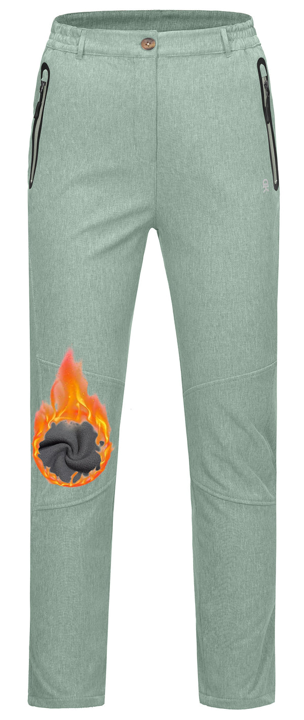 Women's Casual Fleece Lined Softshell Insulated Snow Ski Pants MP US-DK