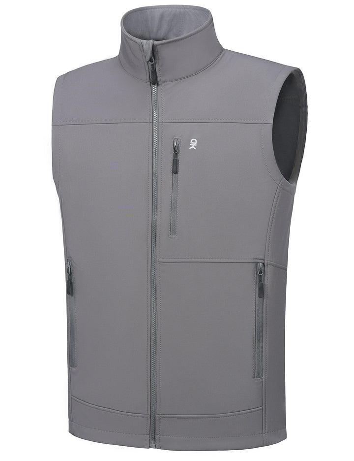 Men's Lightweight Softshell Fleece Lined Warm Vest ,Sleeveless Outerwear Jacket MP US-DK