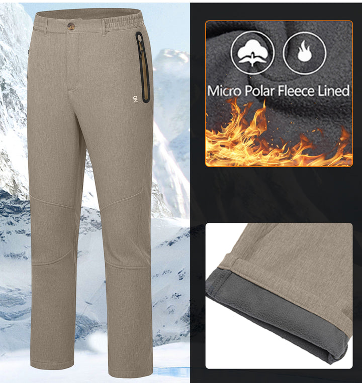 Men's Casual Fleece Lined Softshell Insulated Snow Ski Pants MP US-DK