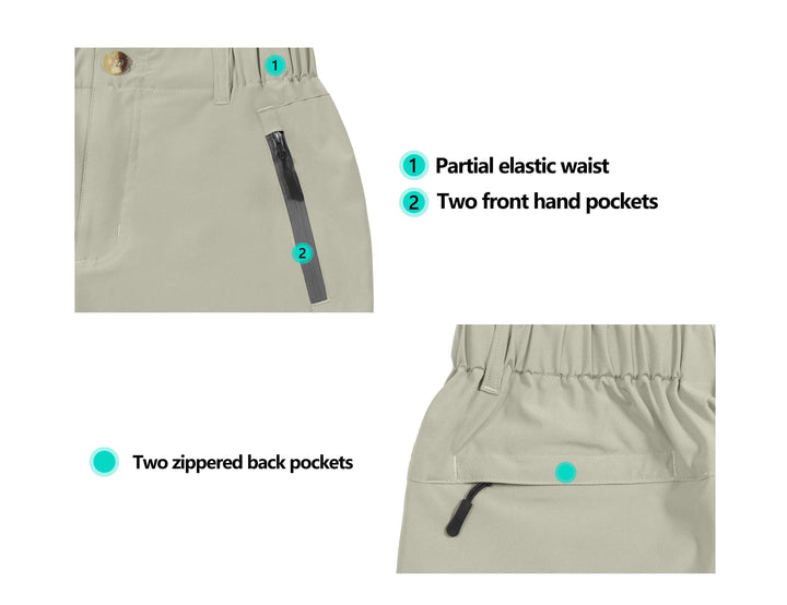 Women's Stretch Quick Dry UPF 50+ Shorts for Hiking, Camping, Travel YZF US-DK