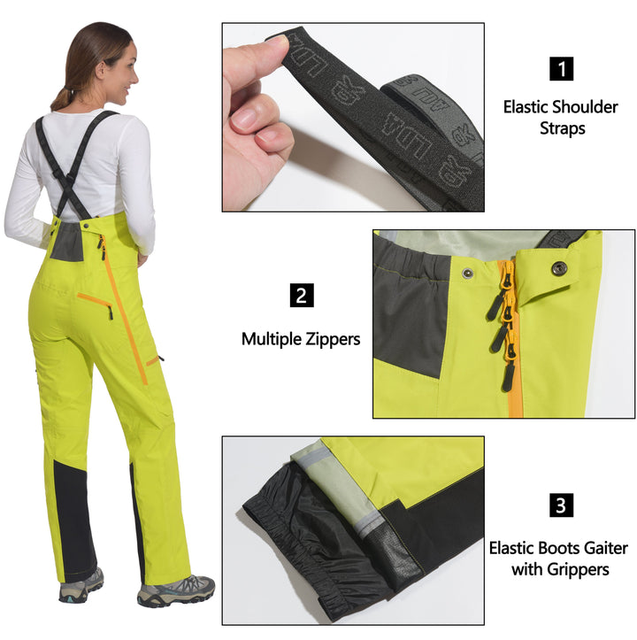 Women's Insulated Bib Overalls Waterproof Windproof Suspenders Ski Pants MP US-DK