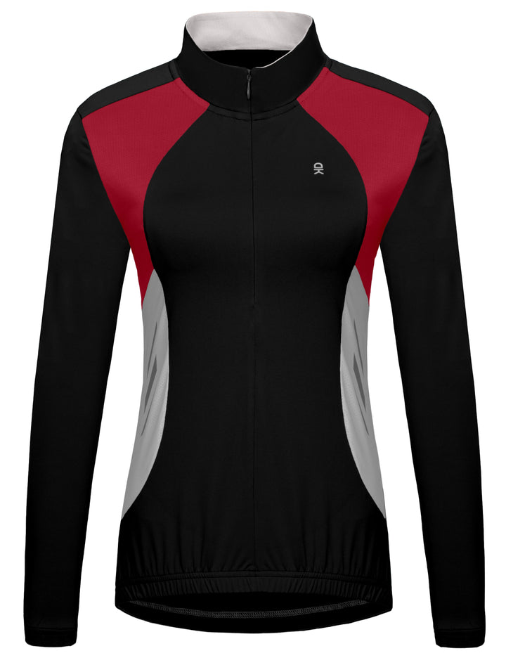 Half Zip Cycling Jerseys Long Sleeve Bike Shirts Running Hiking Breathable YZF US-DK