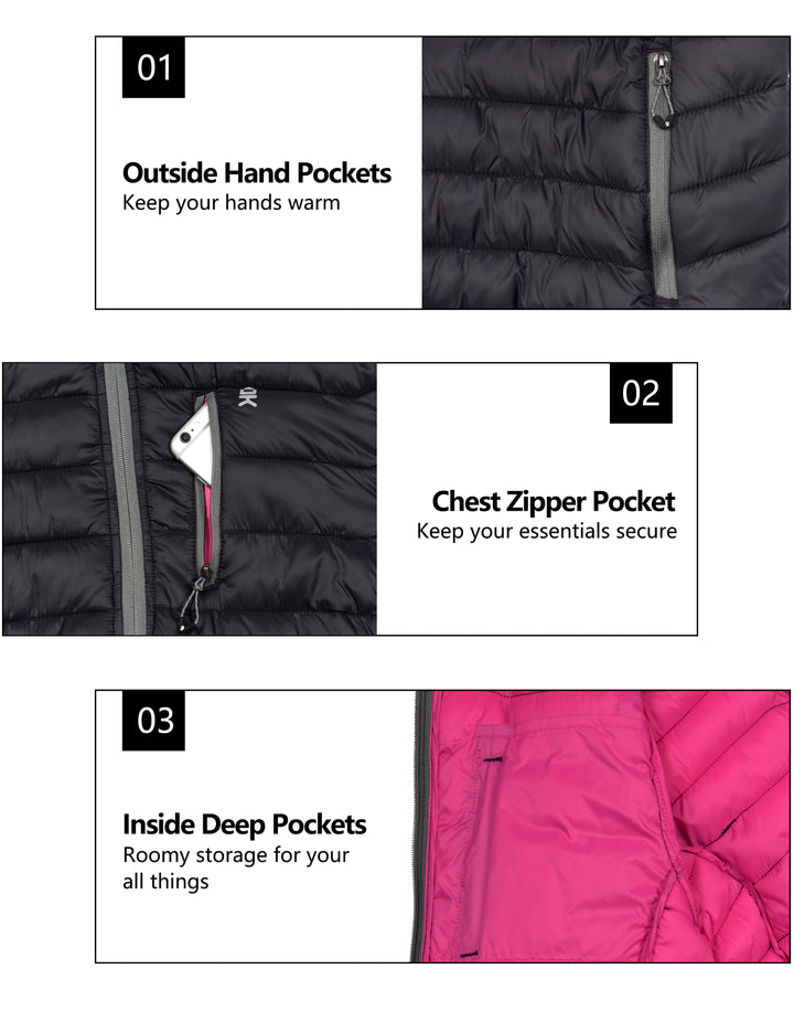 Women's Packable Lightweight Puffer Jacket YZF US-DK