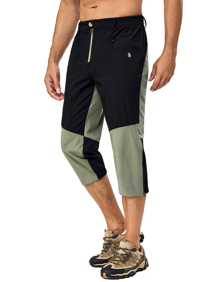 Men's Quick Dry 3/4 Pants Capri Shorts Lightweight Travel Casual MP-US-DK