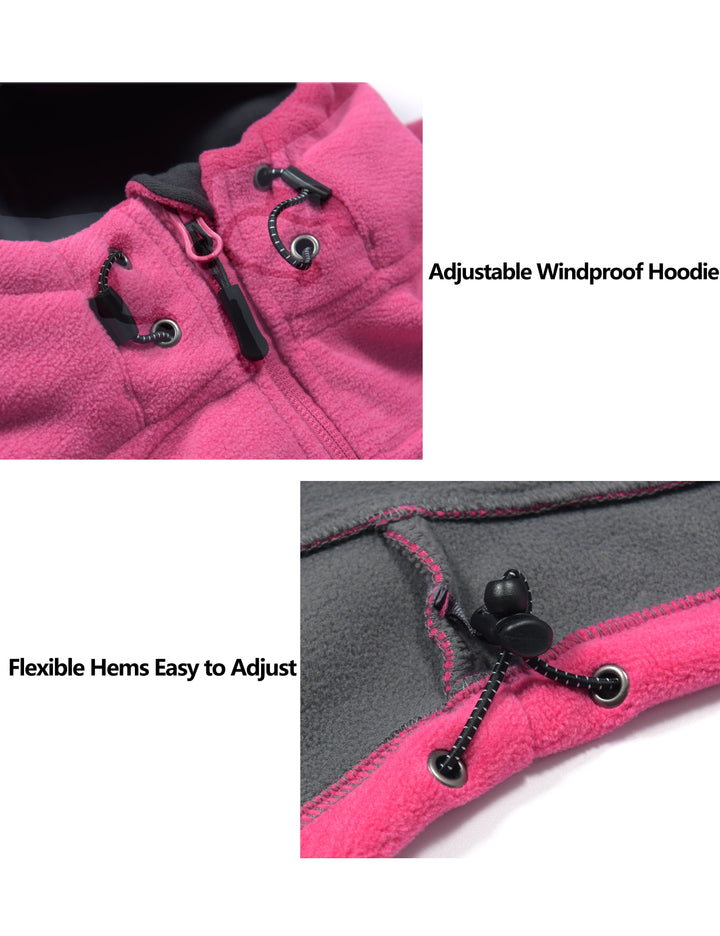 Women's Hooded Polar Fleece Hiking Jackets LDA