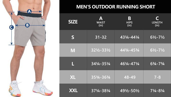Men's 7 Inches Quick Dry Running Shorts Stretch Athletic Workout Shorts YZF US-DK
