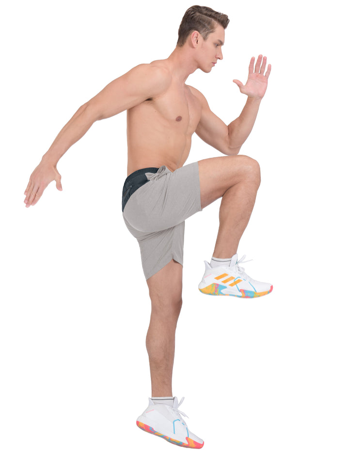 Men's 7 Inches Quick Dry Running Shorts Stretch Athletic Workout Shorts YZF US-DK