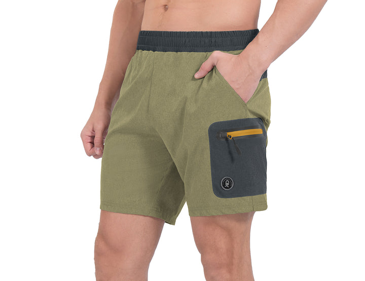 Men's 7 Inches Quick Dry Running Shorts Stretch Athletic Workout Shorts YZF US-DK
