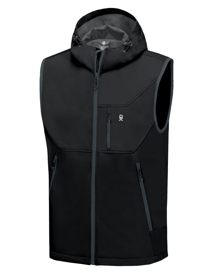 Men's Hooded Windproof Softshell Vest YZF US-DK