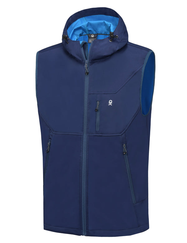 Men's Hooded Windproof Softshell Vest YZF US-DK