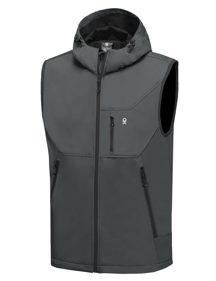 Men's Hooded Windproof Softshell Vest YZF US-DK