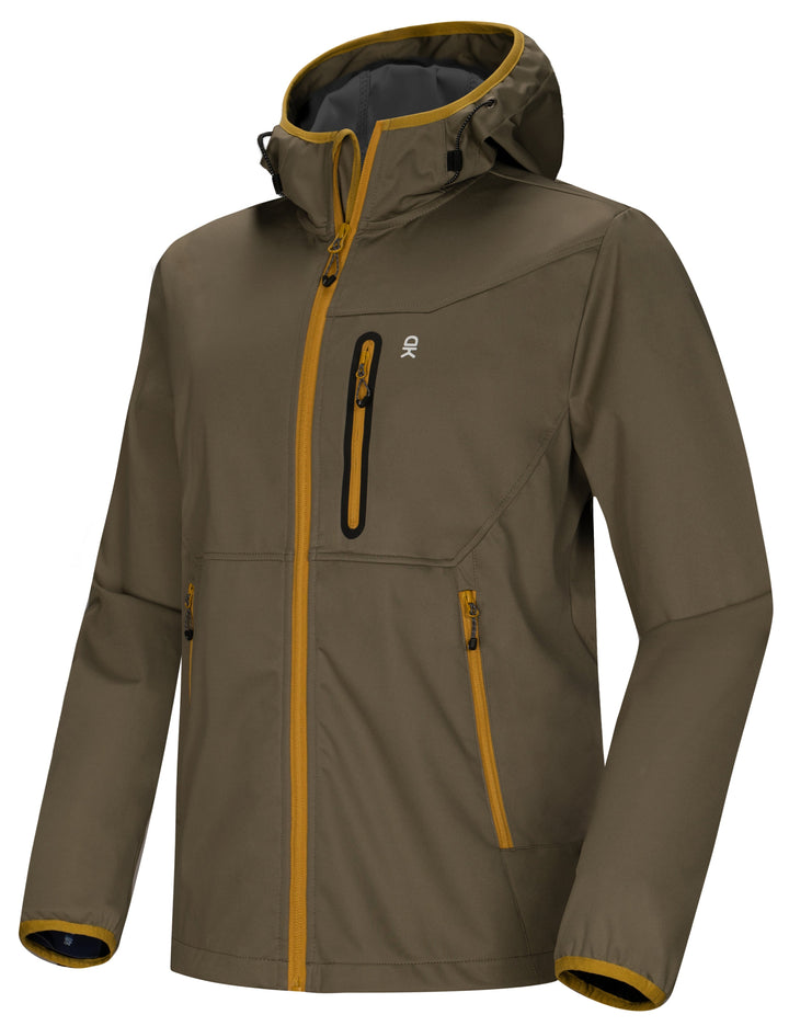 Men's Lightweight Hooded Hiking Softshell Jacket YZF US-DK