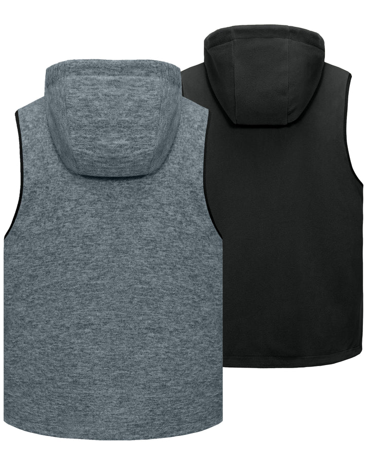 Men's Lightweight Reversible Fleece Hood Vest MP US-DK