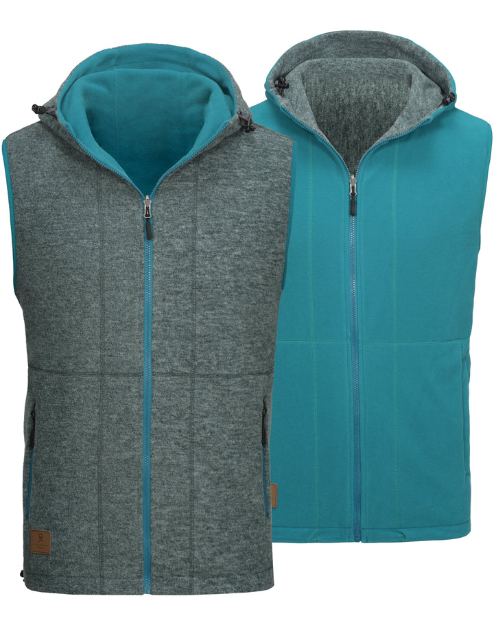 Men's Lightweight Reversible Fleece Hood Vest MP US-DK