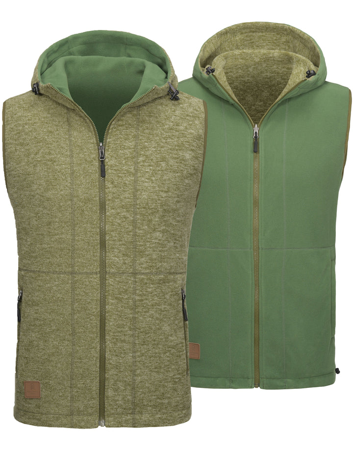 Men's Lightweight Reversible Fleece Hood Vest MP US-DK