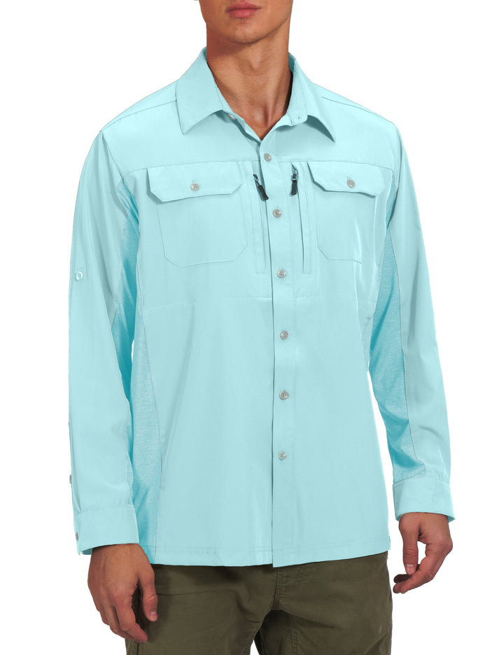 Men's Quick Dry Stretch UPF50+ Long Sleeve Hiking Shirt YZF US-DK