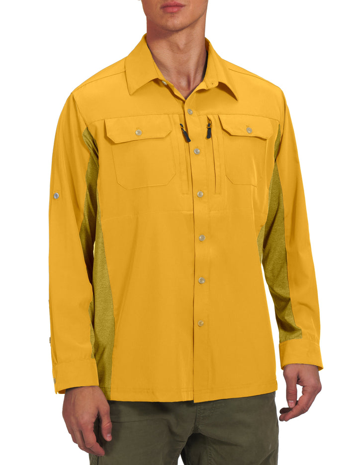 Men's Quick Dry Stretch UPF50+ Long Sleeve Hiking Shirt YZF US-DK