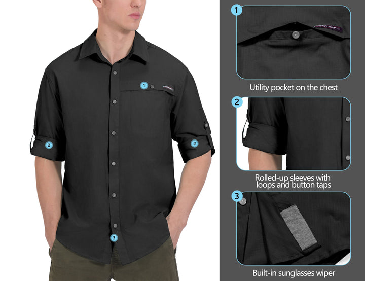 Men's UPF 50+ UV Protection Air-Holes Tech Shirt YZF US-DK