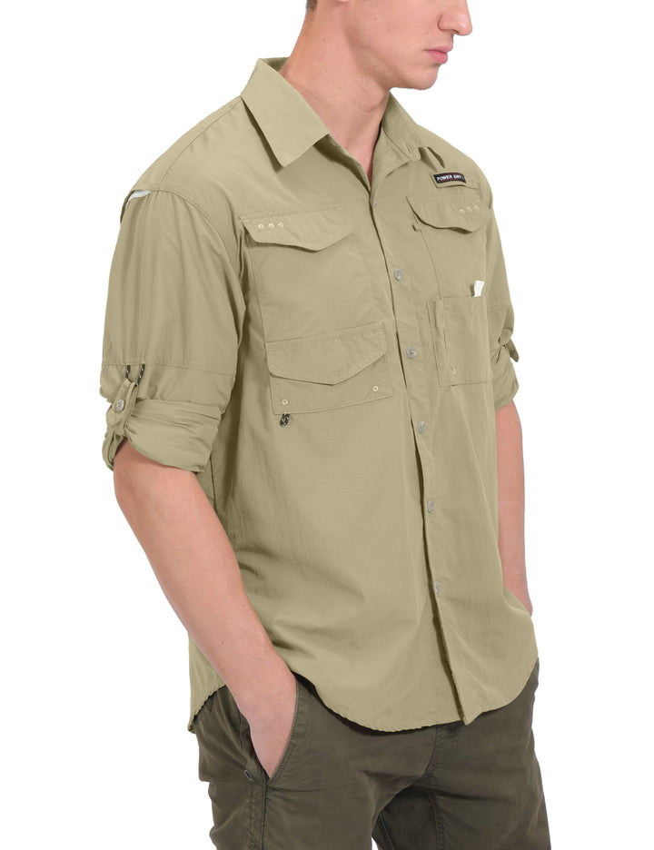 Men's UPF 50+ UV Protection Mosiquito Repellent  Fishing Hiking Shirt YZF US-DK