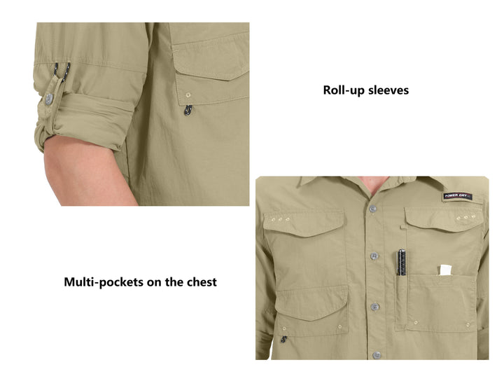 Men's UPF 50+ UV Protection Mosiquito Repellent  Fishing Hiking Shirt YZF US-DK