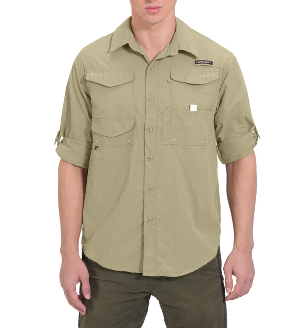 Men's UPF 50+ UV Protection Mosiquito Repellent  Fishing Hiking Shirt YZF US-DK