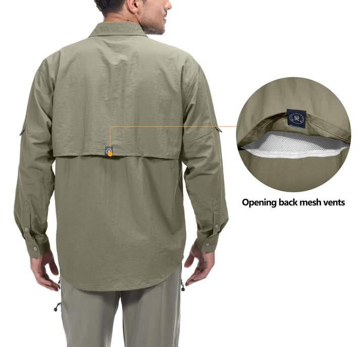 Men's UPF 50+ UV Protection Mosiquito Repellent  Fishing Shirt YZF US-DK