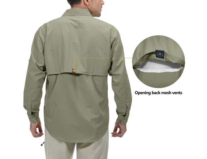 Men's UPF 50+ UV Protection Shirt, Long Sleeve Fishing Shirt YZF US-DK