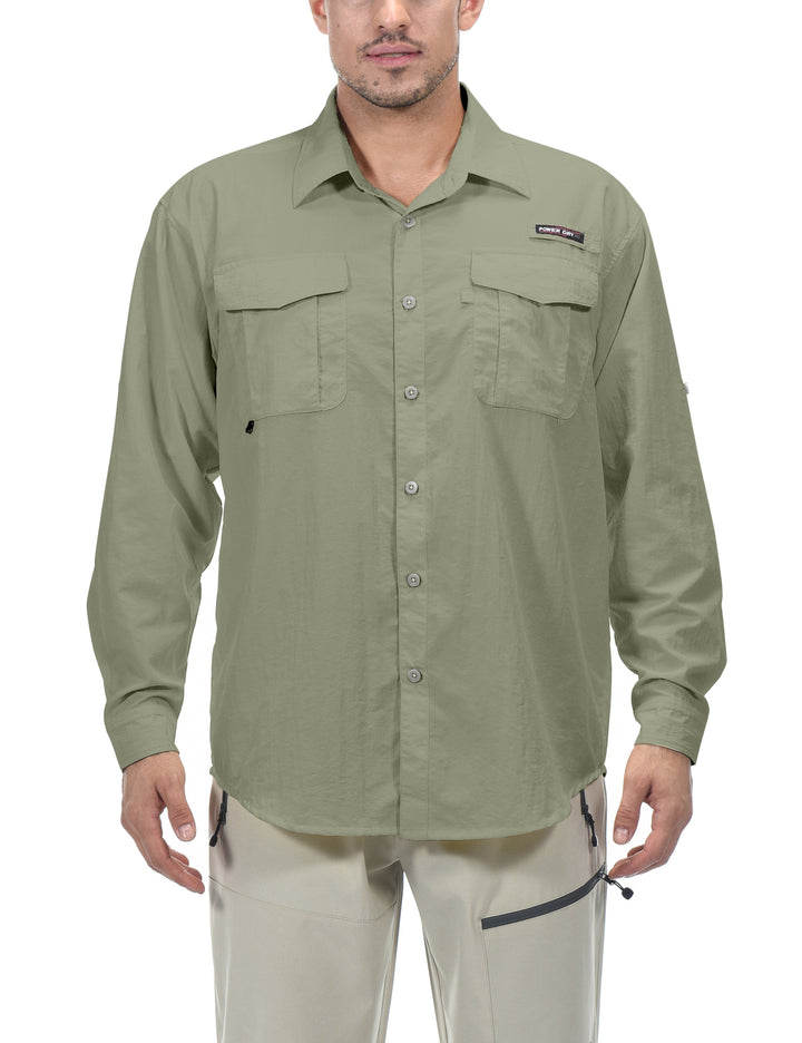 Men's UPF 50+ UV Protection Shirt, Long Sleeve Fishing Shirt YZF US-DK