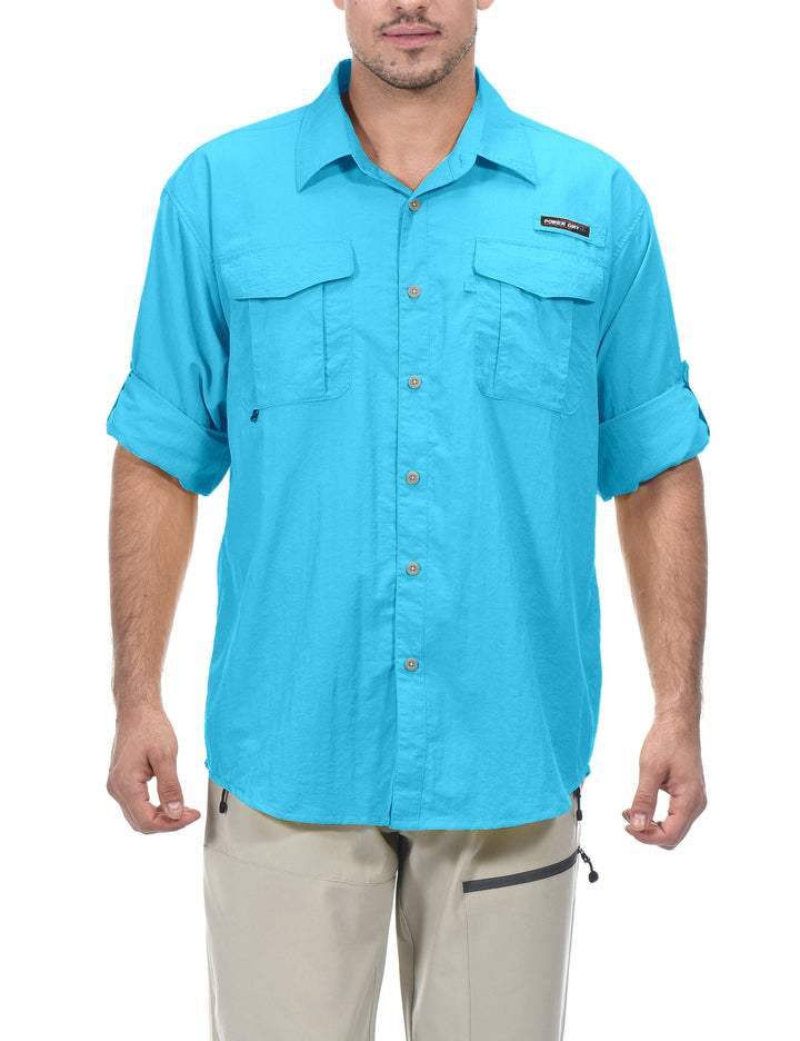 Men's UPF 50+ UV Protection Shirt, Long Sleeve Fishing Shirt YZF US-DK