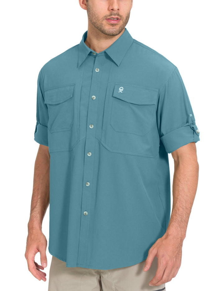 Men's UV Protection UPF 50 Long Sleeve Shirts YZF US-DK