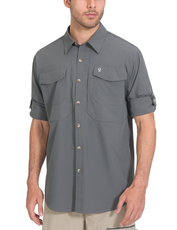 Men's UV Protection UPF 50 Long Sleeve Shirts YZF US-DK