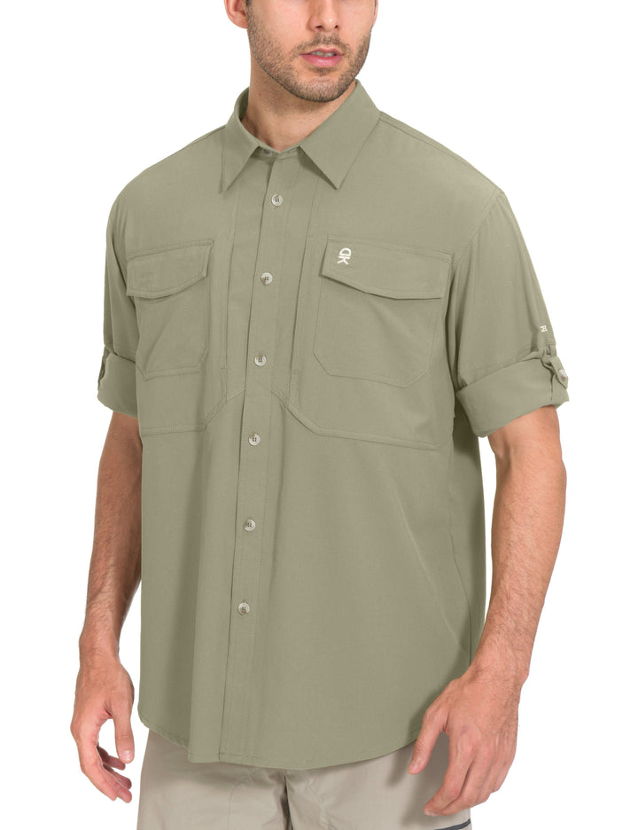 Men's UV Protection UPF 50 Long Sleeve Shirts YZF US-DK