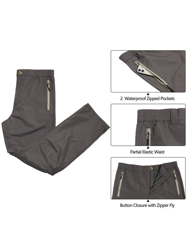 Men's Waterproof Lightweight Rain Hiking Golf Pants MP US-DK